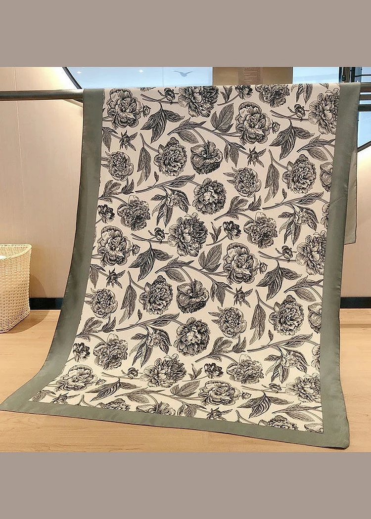 Original Design Chinese Style Peony Printed Silk Scarf - Image 2